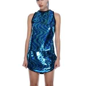 ZARA Sequin Wave Pattern TOP & SKIRT SET❤️